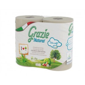 Lucart Grazie Natural háztartási toalettpapír, 3 rétegű, 4 tekercs/csomag